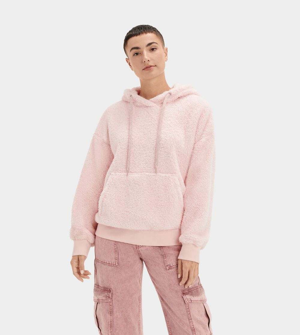 Ugg Hoodie Womens - Ugg Loyra Sherpa Pink - 874JCDULG